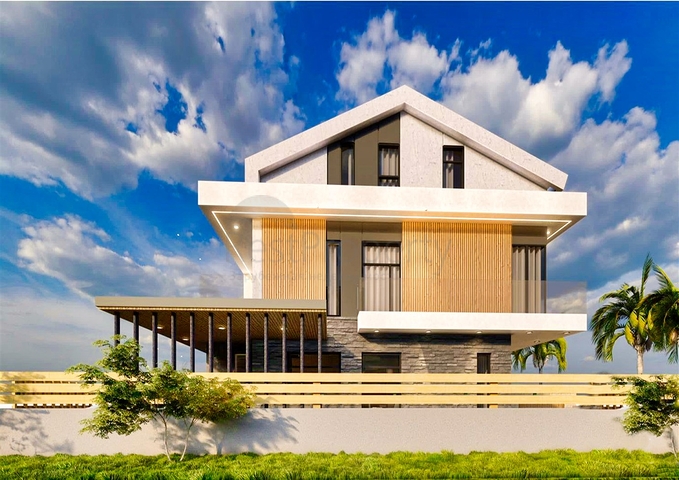 Вилла планировки 4+1 в микрорайоне Эрменек - Анталия