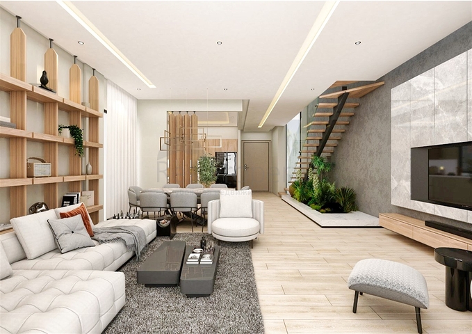 Вилла планировки 4+1 в микрорайоне Эрменек - Анталия