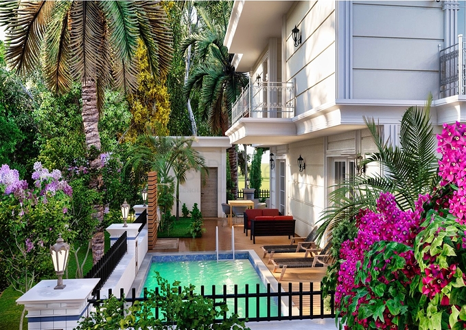 Вилла планировки 5+1 в микрорайоне Эрменек - Анталия