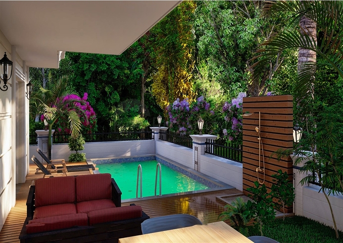 Вилла планировки 5+1 в микрорайоне Эрменек - Анталия