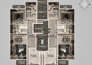 Квартиры планировки 2+1 , 3+1 и 4+1 в районе Кепез - Анталия