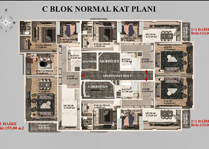 Квартиры планировки 2+1 , 3+1 и 4+1 в районе Кепез - Анталия