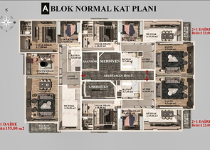 Квартиры планировки 2+1 , 3+1 и 4+1 в районе Кепез - Анталия
