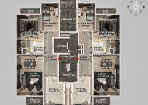 Квартиры планировки 2+1 , 3+1 и 4+1 в районе Кепез - Анталия