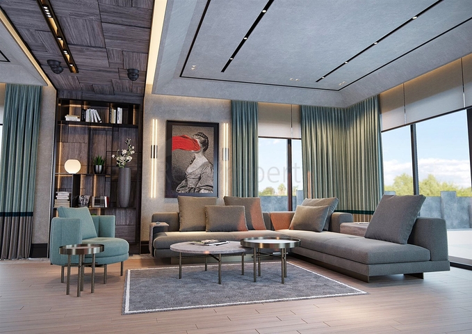 Вилла планировки 6+1 в микрорайоне Эрменек - Анталия