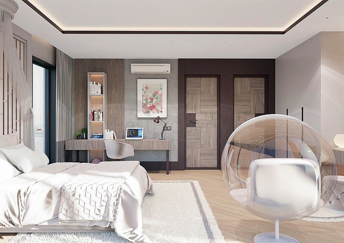 Вилла планировки 6+1 в микрорайоне Эрменек - Анталия