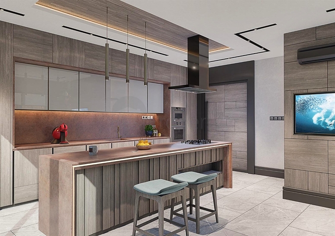 Вилла планировки 6+1 в микрорайоне Эрменек - Анталия