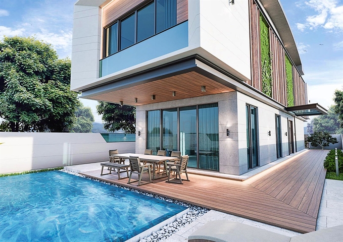 Вилла планировки 6+1 в микрорайоне Эрменек - Анталия