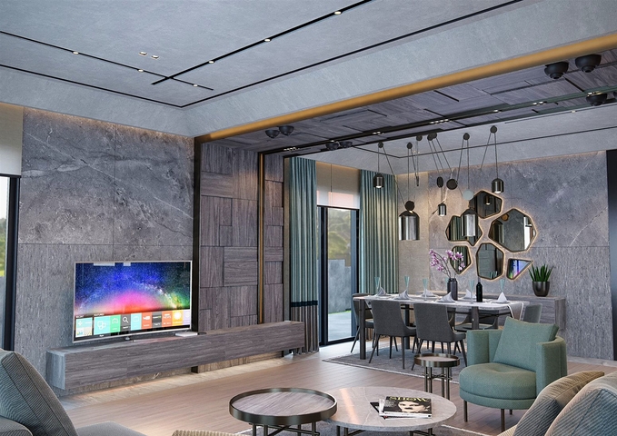 Вилла планировки 6+1 в микрорайоне Эрменек - Анталия