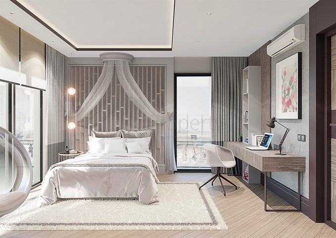 Вилла планировки 6+1 в микрорайоне Эрменек - Анталия