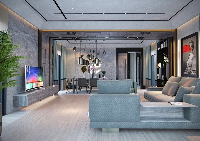 Вилла планировки 6+1 в микрорайоне Эрменек - Анталия