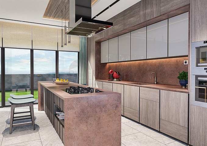 Вилла планировки 6+1 в микрорайоне Эрменек - Анталия