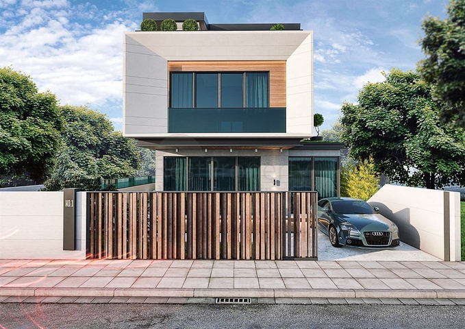 Вилла планировки 6+1 в микрорайоне Эрменек - Анталия