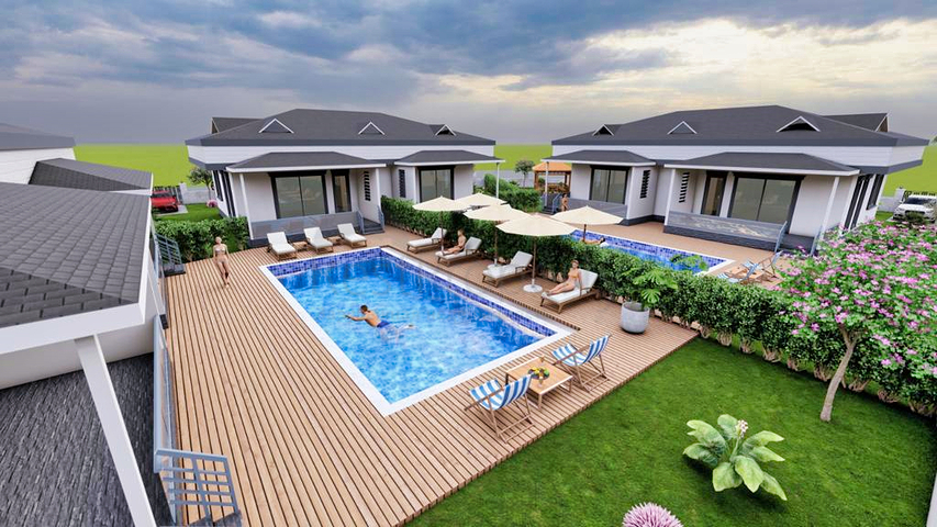 Вилла планировки 3+1 в районе Кемер - Анталия