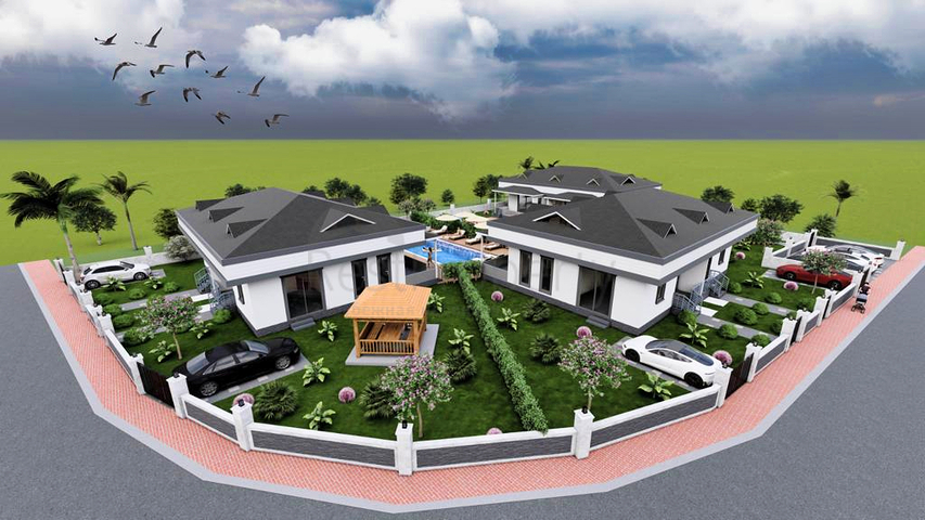 Вилла планировки 3+1 в районе Кемер - Анталия