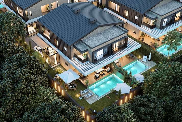 Вилла планировки 4+1 в районе Дошемеалты - Анталия