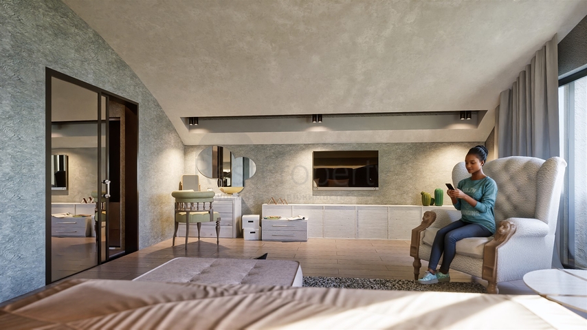 Вилла планировки 6+1 в районе Аксу- Анталия 