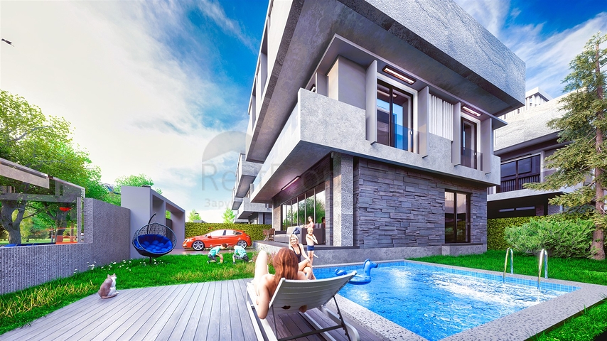 Вилла планировки 6+1 в районе Аксу- Анталия 