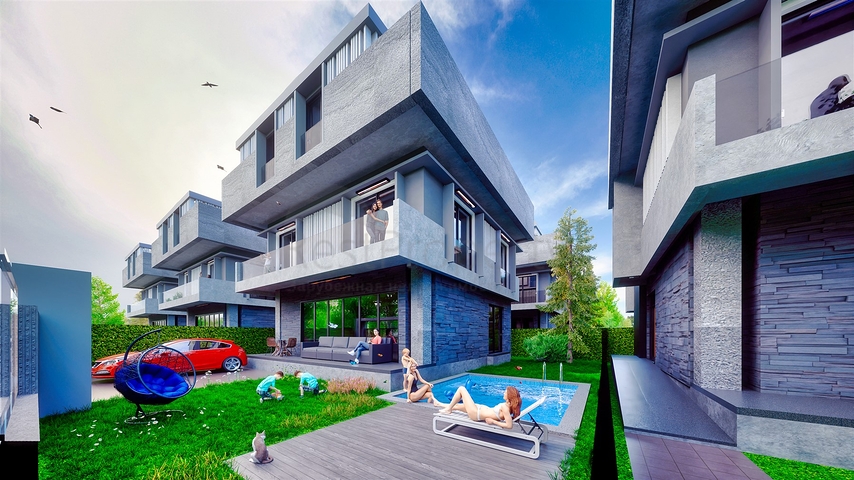 Вилла планировки 6+1 в районе Аксу- Анталия 