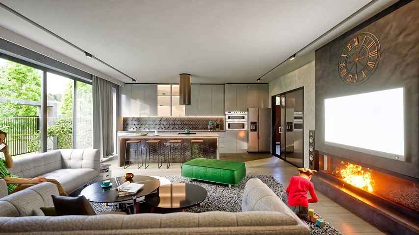 Вилла планировки 6+1 в районе Аксу- Анталия 