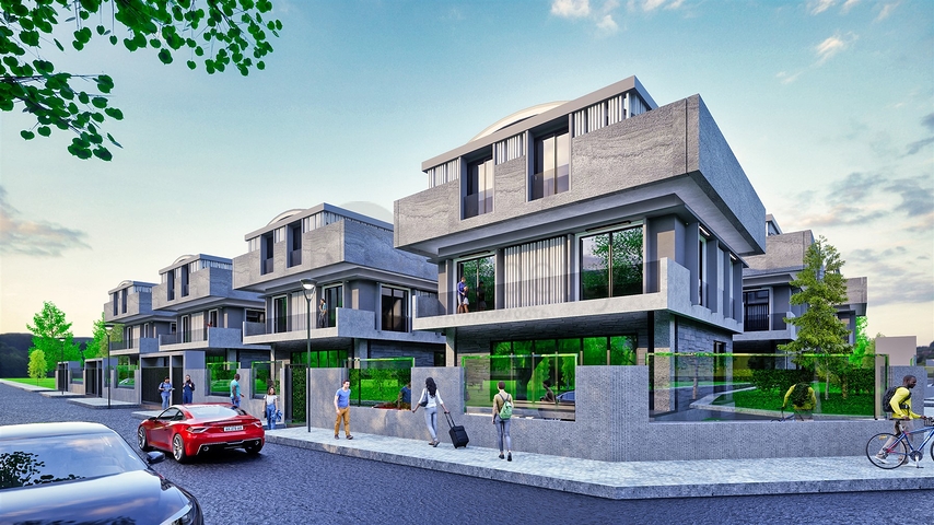 Вилла планировки 6+1 в районе Аксу- Анталия 