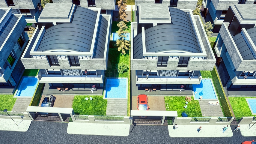 Вилла планировки 6+1 в районе Аксу- Анталия 