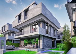 Вилла планировки 6+1 в районе Аксу- Анталия 