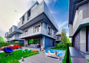 Вилла планировки 6+1 в районе Аксу- Анталия 