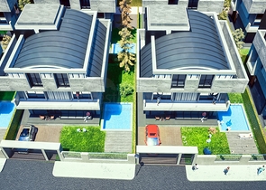 Вилла планировки 6+1 в районе Аксу- Анталия 