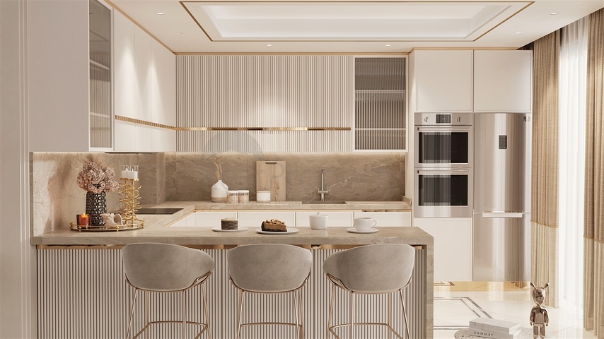 Виллы планировки 3+1 и 5+2 в микрорайоне Гюзельюрт - Анталия 