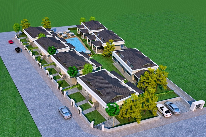 Виллы в комплексе планировки 3+1 в районе Кемер - Анталия 