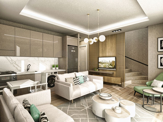 Виллы в комплексе планировки 3+1 в районе Кемер - Анталия 