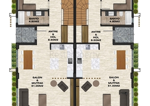 Вилла планировки 4+1 в районе Дошемеалты - Анталия 