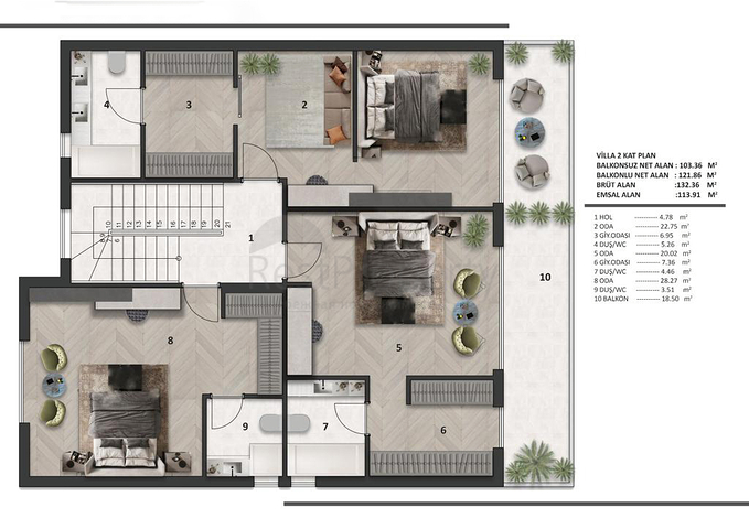 Инвестиционный проект виллы в микрорайоне Эрменек - Анталия 