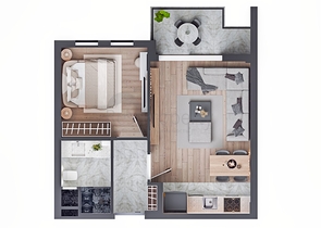 Квартира планировки 1+1 в районе Алтынташ - Анталия 