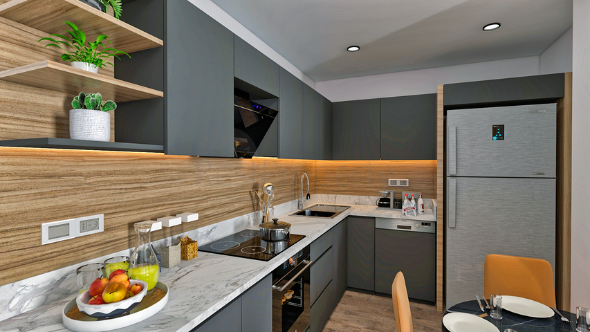 Квартира планировки 2+1 в микрорайоне Алтынкум - Анталия 