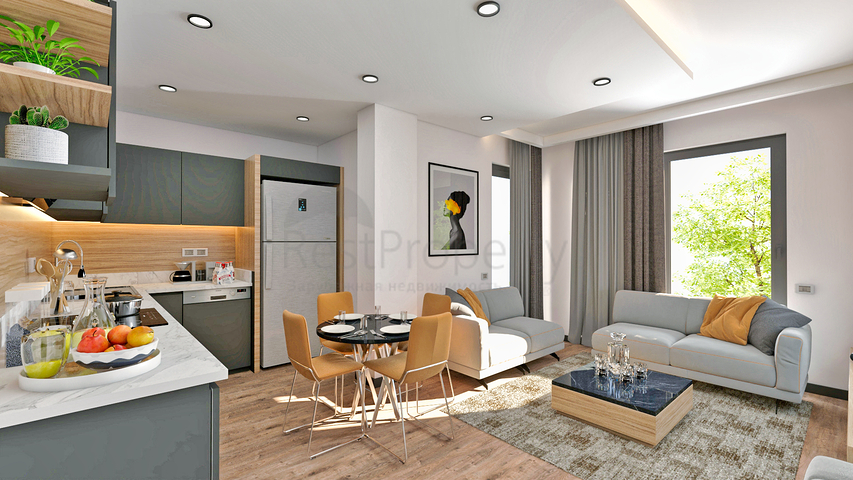 Квартира планировки 2+1 в микрорайоне Алтынкум - Анталия 