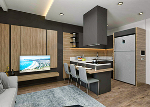 Квартира планировки 2+1 в микрорайоне Алтынкум - Анталия 