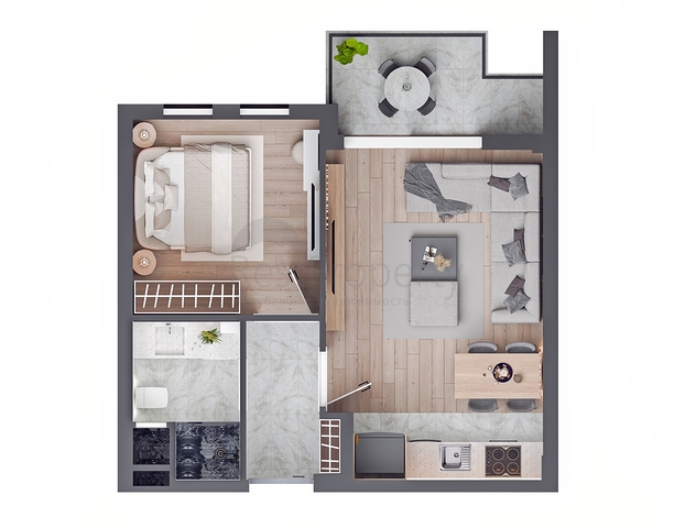 Квартира планировки 1+1 в районе Алтынташ - Анталия 