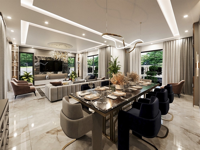 Вилла планировки 5+1 в районе Дошемеалты - Анталия 