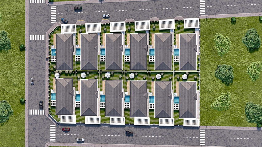 Вилла планировки 5+1 в районе Дошемеалты - Анталия 