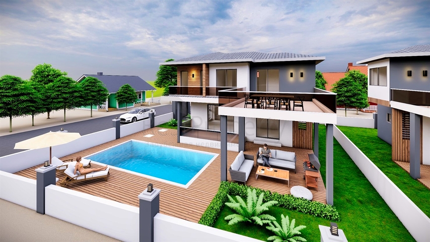 Вилла планировки 3+1 в районе Кемер - Анталия 