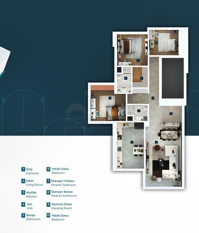 Квартира планировки 4+1 в районе Дошемеалты - Анталия 