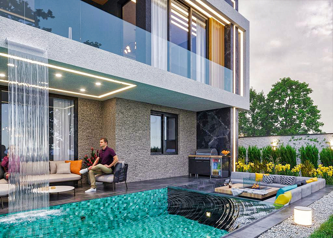 Вилла планировки 4+1 в районе Дошемеалты - Анталия 