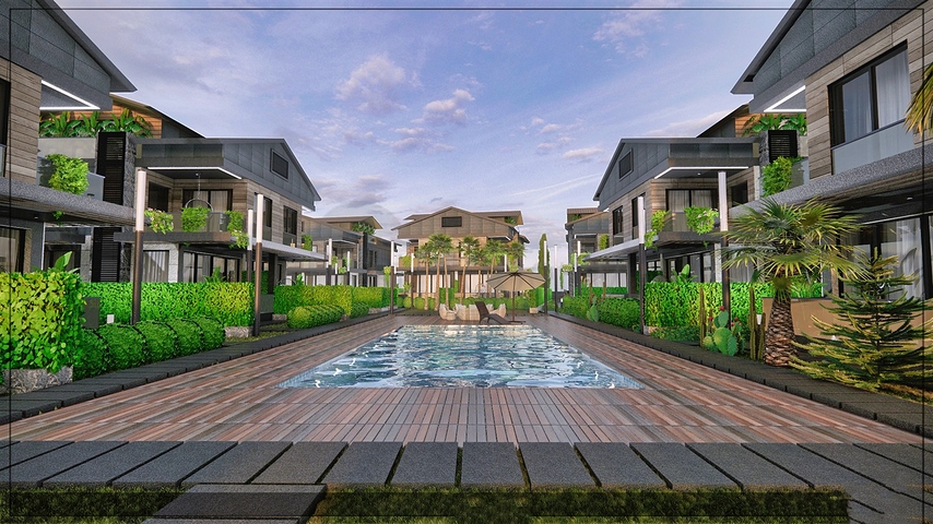 Вилла планировки 4+1 в микрорайоне Алтынкале - Анталия 