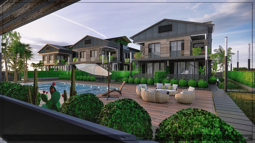 Вилла планировки 4+1 в микрорайоне Алтынкале - Анталия 