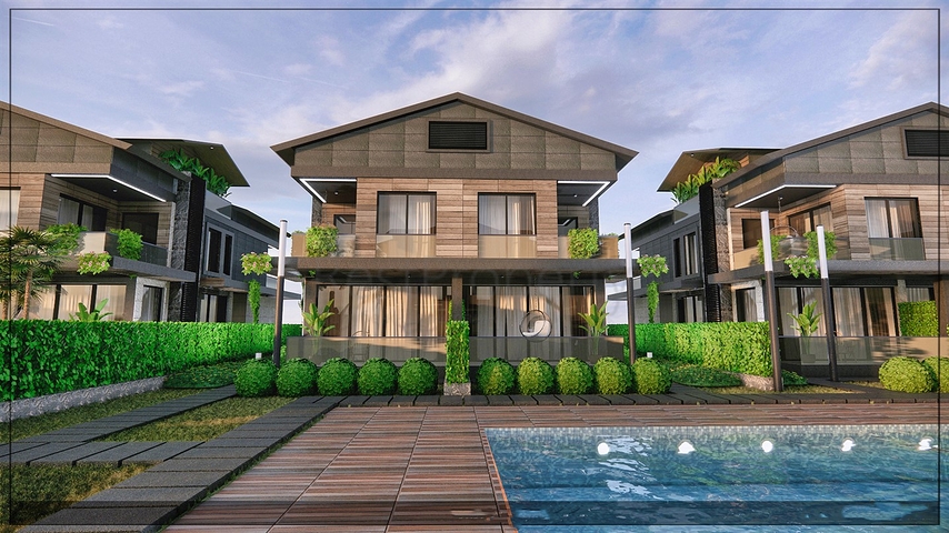 Вилла планировки 4+1 в микрорайоне Алтынкале - Анталия 