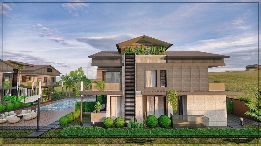 Вилла планировки 4+1 в микрорайоне Алтынкале - Анталия 