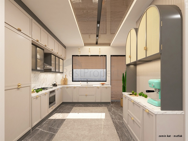 Вилла планировки 4+1 в микрорайоне Алтынкале - Анталия 