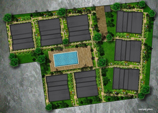 Вилла планировки 4+1 в микрорайоне Алтынкале - Анталия 